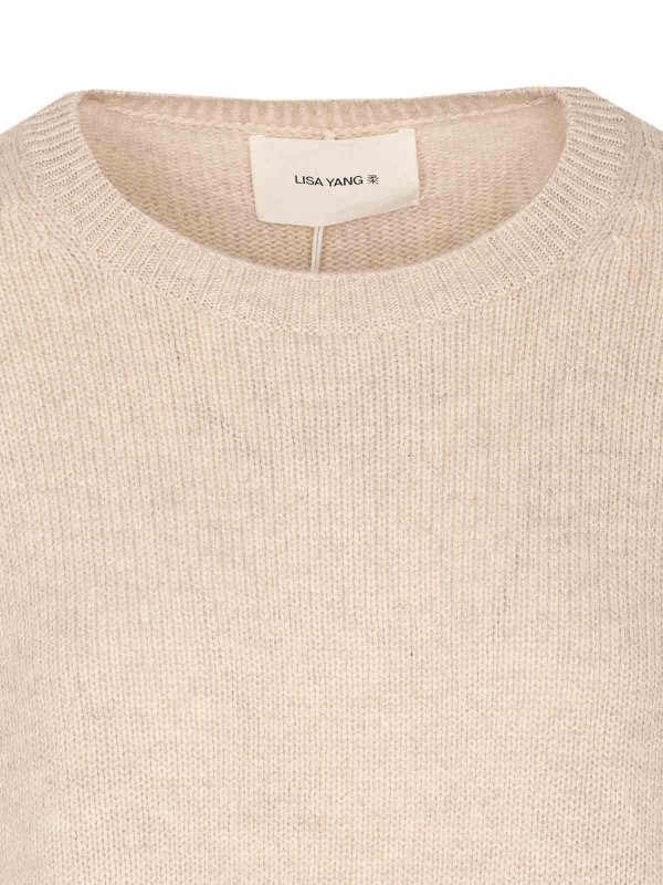 クルーネック - ベージュ shop online: LISA YANG