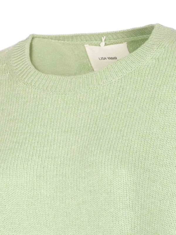 The Best Shops LISA YANG: Strickpullover mit Rundhalsausschnitt - Rundhalspullover - Grün