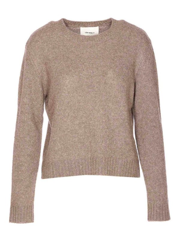 LISA YANG: crew necks - Nougat Brown Mira Sweater