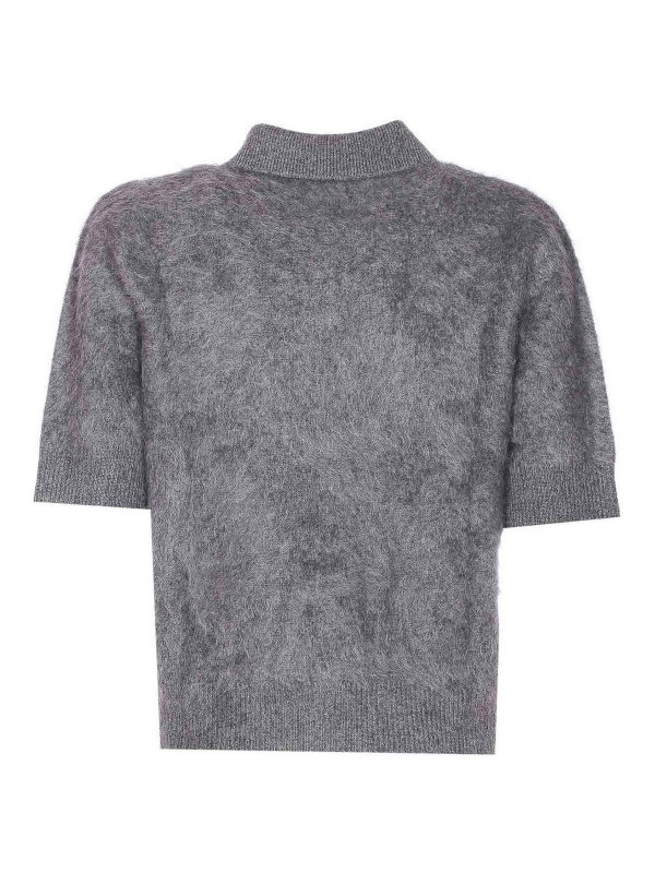 LISA YANG: crew necks online - Carolyn Short Sleeves Sweater