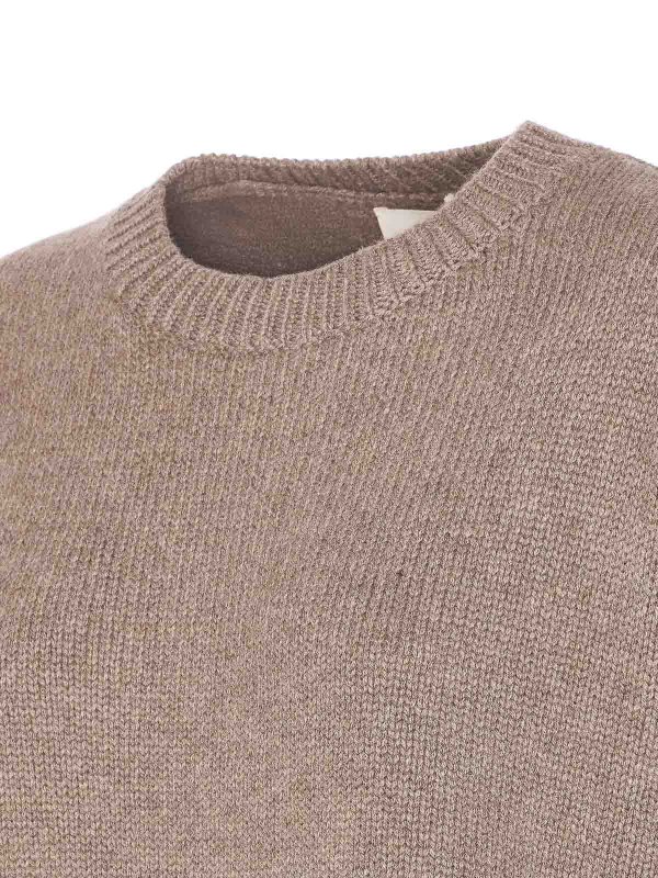 The Best Shops LISA YANG: Strickpullover mit Rundhalsausschnitt - Rundhalspullover - Beige