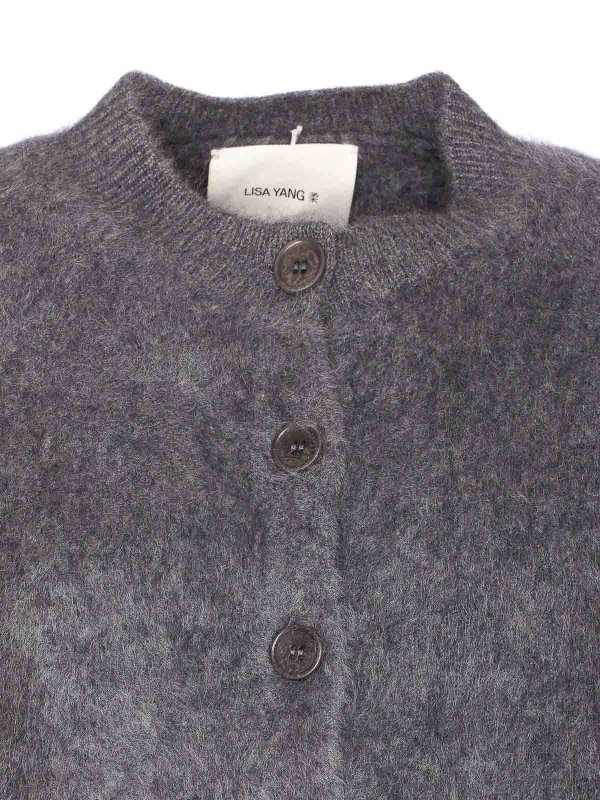 Graphite Brushed Grey Azalea Cardigan shop online: LISA YANG