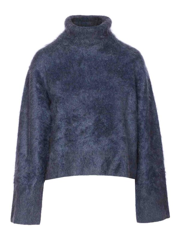 LISA YANG: Turtlenecks & Polo necks - Night Fall Brushed Blue Floren Sweater