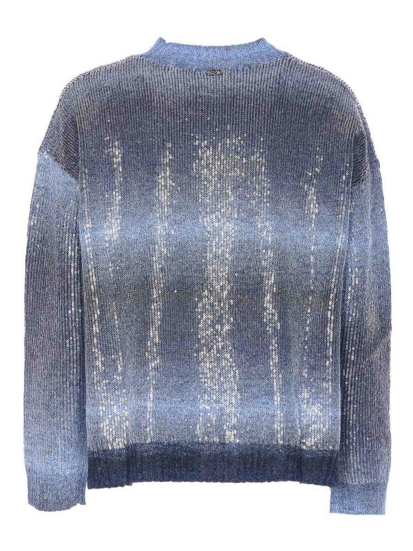 Liu Jo: Strickpullover mit Rundhalsausschnitt online - Rundhalspullover - Blau