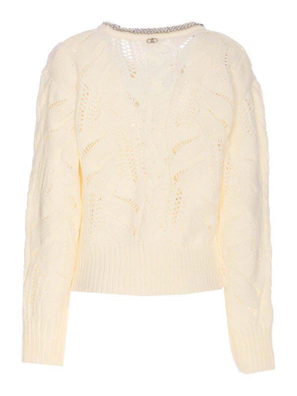 Liu Jo: Strickpullover mit Rundhalsausschnitt online - Rundhalspullover - Weiß