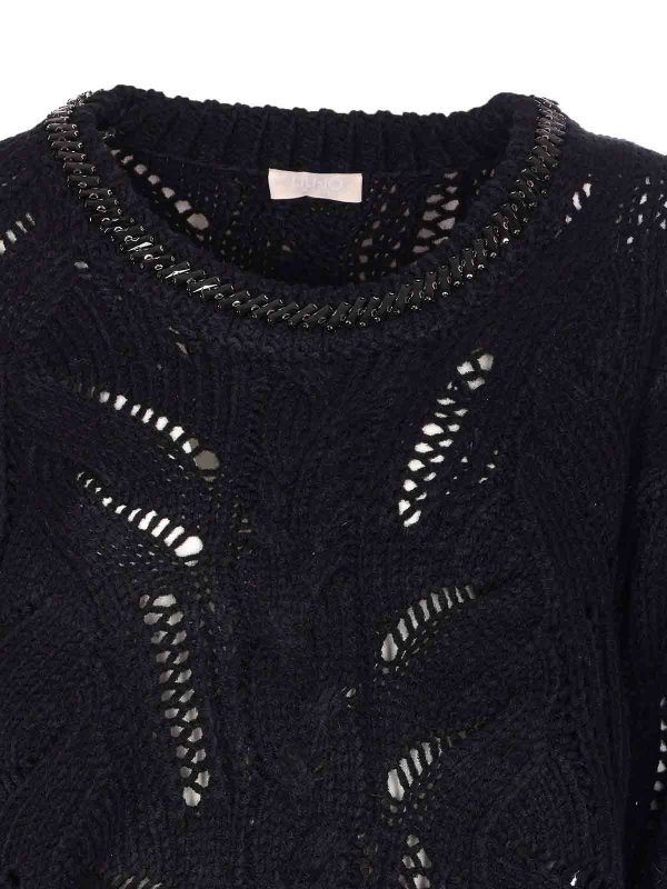 クルーネック - 黒 shop online: Liu Jo