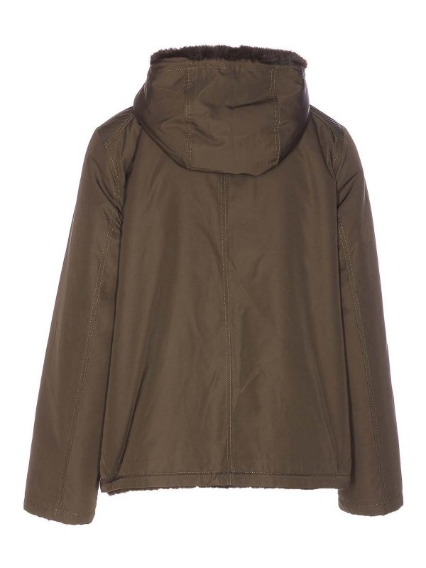 LOU ANDREA: Fur & Shearling Coats online - Green Reversible Jacket