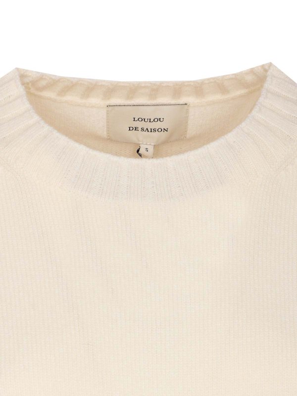 Ivory White Melange Mora Sweater shop online: LOULOU STUDIO