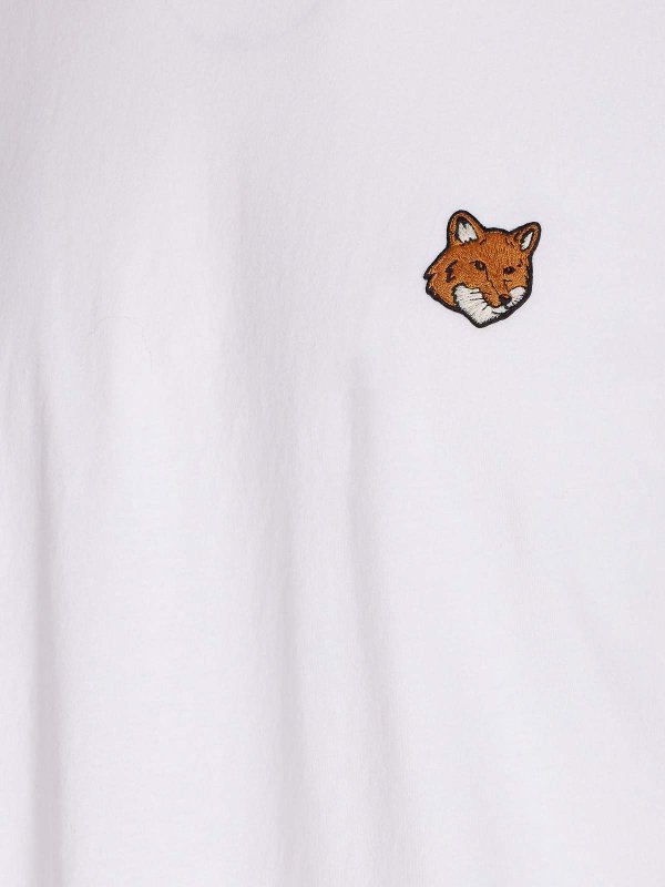 The Best Shops MAISON KITSUNÉ: maglia collo rotondo - T-shirt regolare con testa di volpe bianca