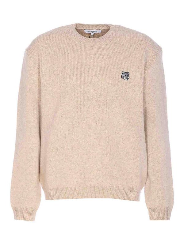 MAISON KITSUNÉ: Pull col rond - Pull Col Rond - Beige