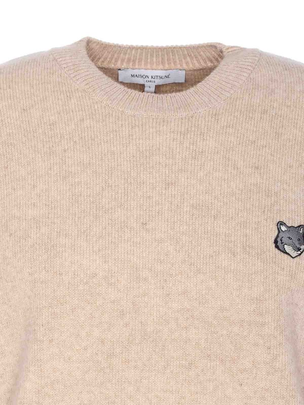 Pull Col Rond - Beige shop online: MAISON KITSUNÉ