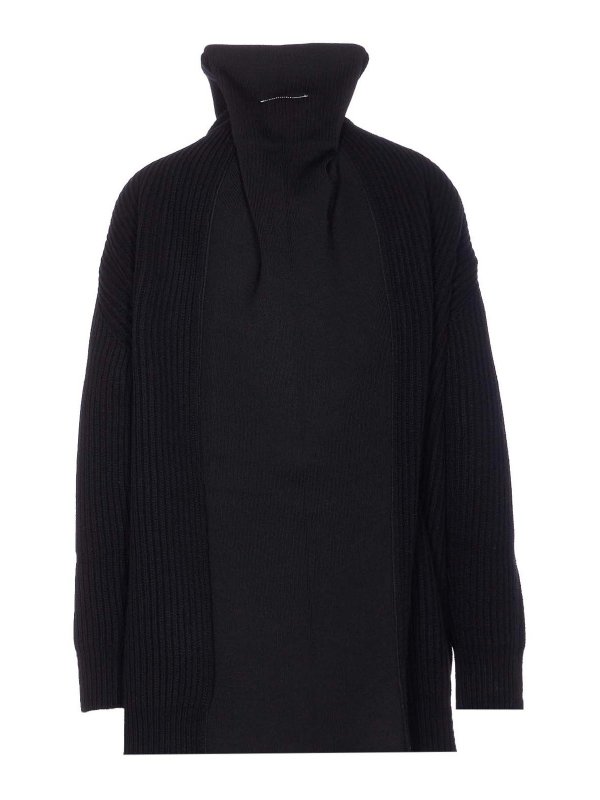 MM6 MAISON MARGIELA: Turtlenecks & Polo necks online - Ribbed Knit Cardigan Dress