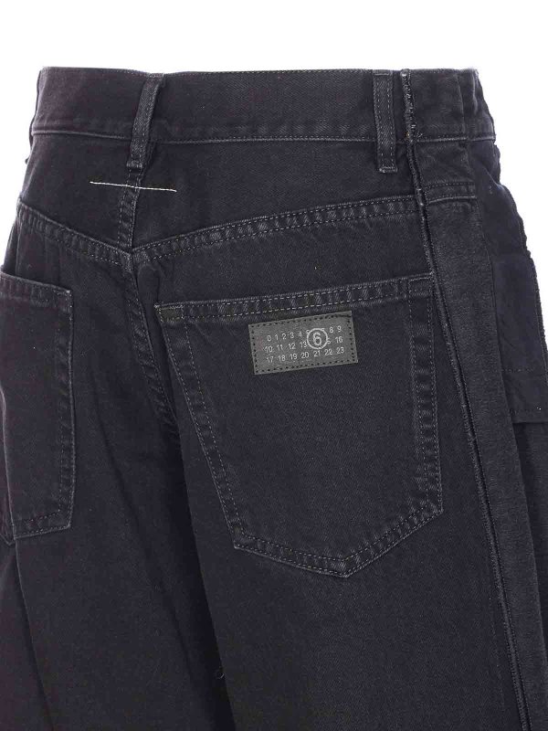 The Best Shops MM6 MAISON MARGIELA: Straight Leg Jeans - Straight Leg Jeans - Schwarz