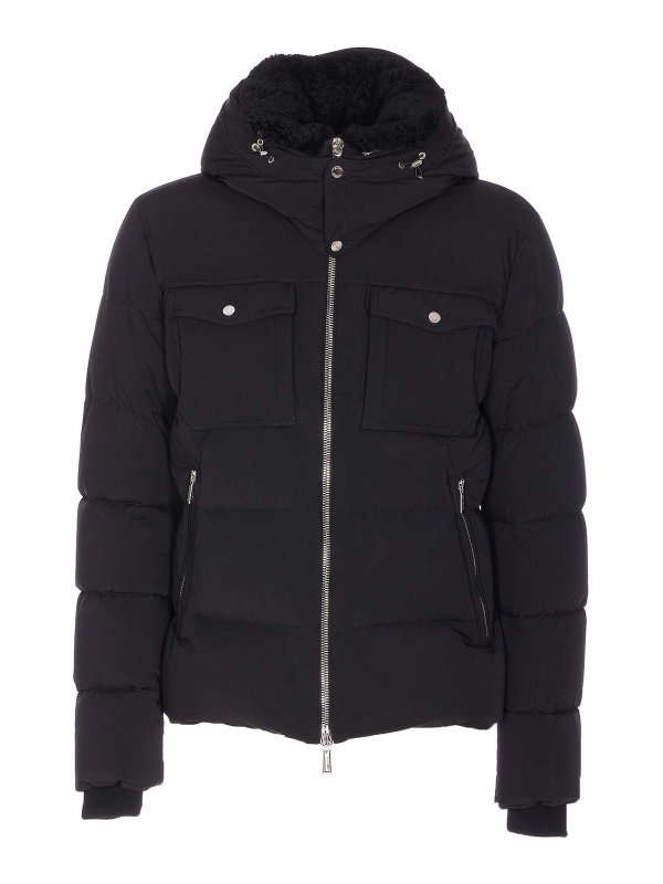 MOORER: padded jackets - Black Alarick Down Jacket