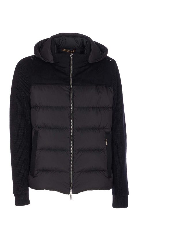 MOORER: padded jackets - Black Allori Down Jacket