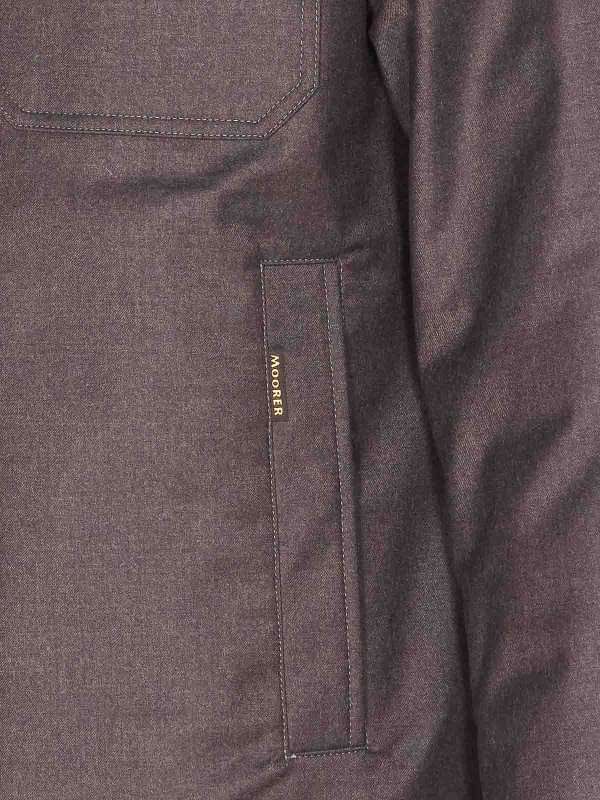 The Best Shops MOORER: giacche imbottite - Piumino Duino Marrone Con Chiusura Bottoni