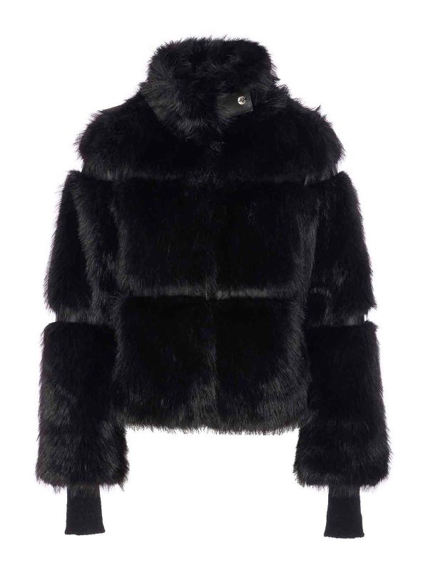 PATRIZIA PEPE: Fur & Shearling Coats - Black Faux Fur Jacket