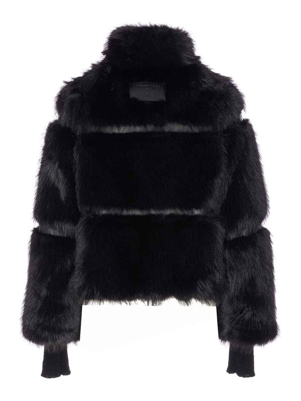 PATRIZIA PEPE: Fur & Shearling Coats online - Black Faux Fur Jacket