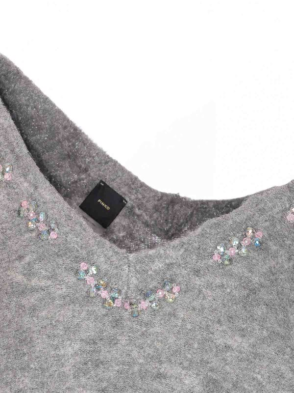 Wool Blend Sweater With Jewel Embroidery shop online: Pinko