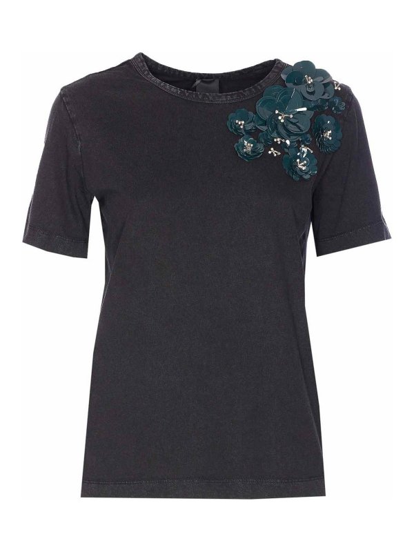 Pinko: crew necks - Black Dominga T-Shirt