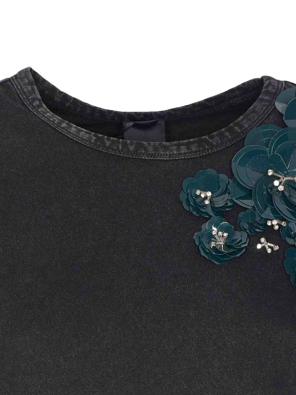 Black Dominga T-Shirt shop online: Pinko