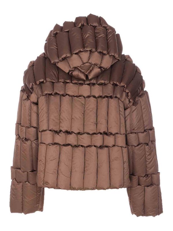 RAXXY: padded jackets online - Brown Patterned Down Jacket