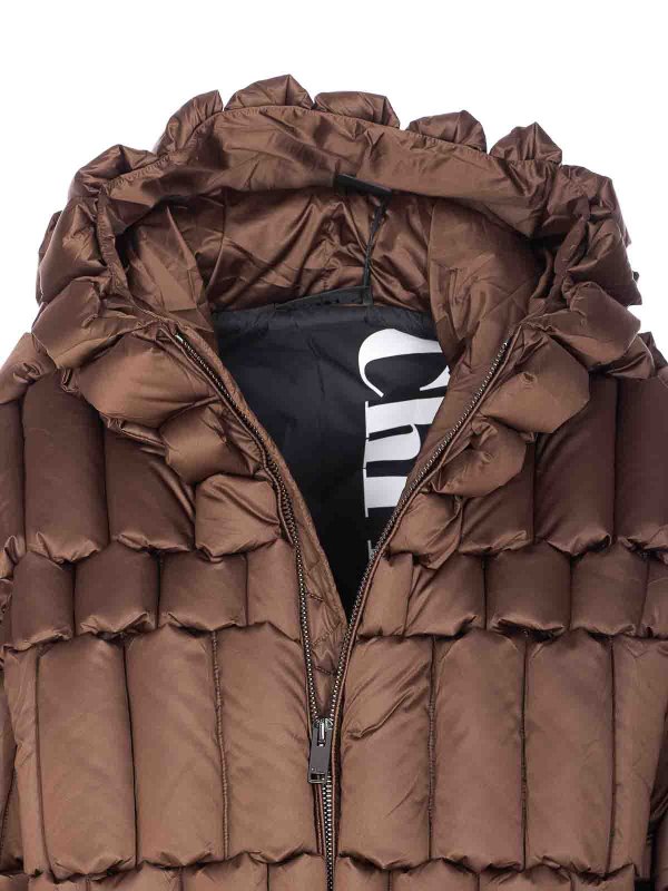 Brown Patterned Down Jacket shop online: RAXXY