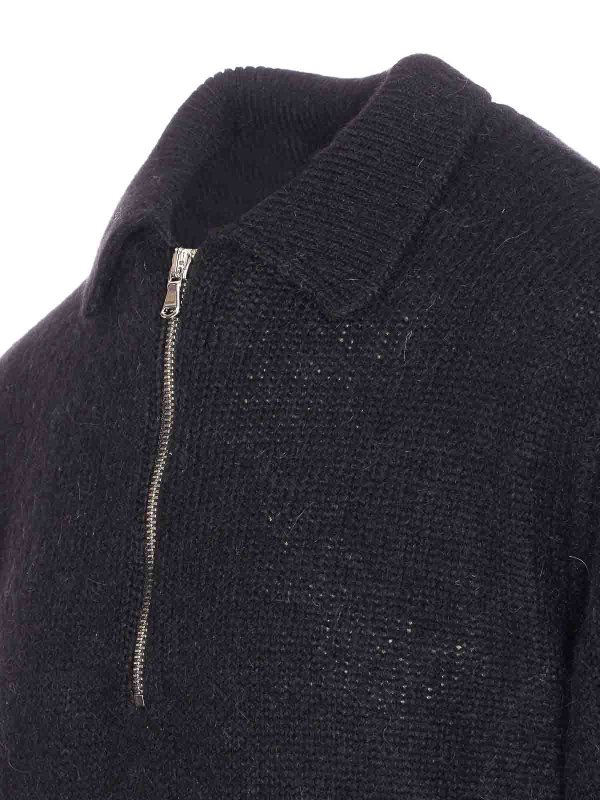 The Best Shops SEVEN GAUGE: Turtlenecks & Polo necks - Black Half Zip Polo
