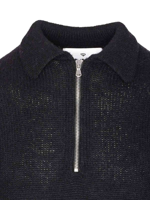 Black Half Zip Polo shop online: SEVEN GAUGE