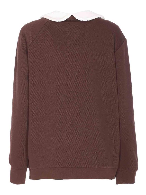 SHUSHU TONG: shirts online - Doll Collar Sweatshirt