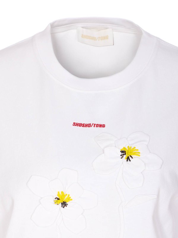 Hand Sewn Flower T-Shirt shop online: SHUSHU TONG