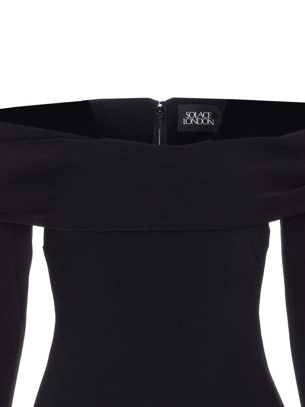 Black Yuni Midi Dress shop online: SOLACE LONDON