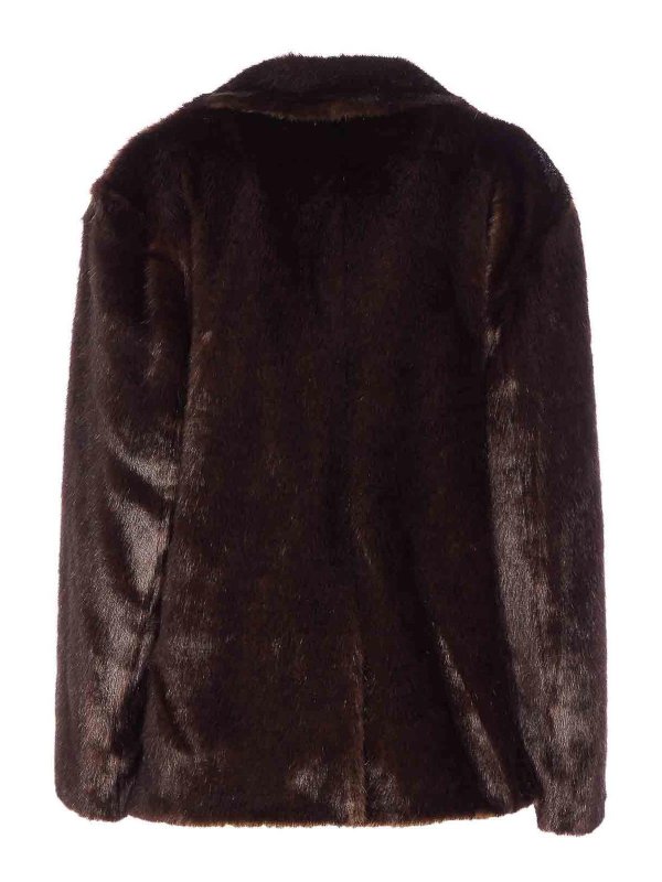 STAND STUDIO: Fur & Shearling Coats online - Brown Evyn Faux Fur Jacket