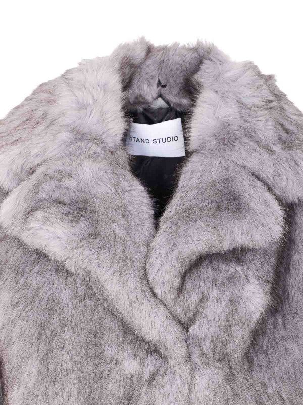Manteau En Fourrure - Gris shop online: STAND STUDIO