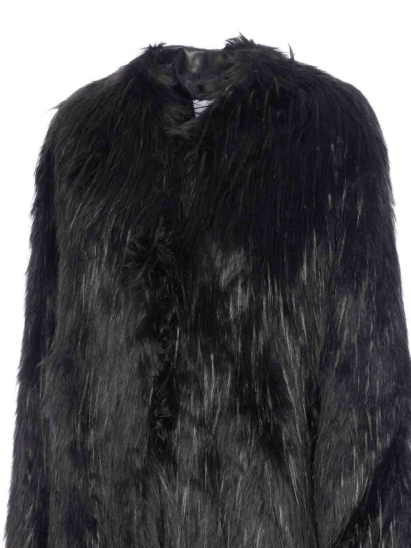 The Best Shops STAND STUDIO: Fur & Shearling Coats - Black Carolina Coat
