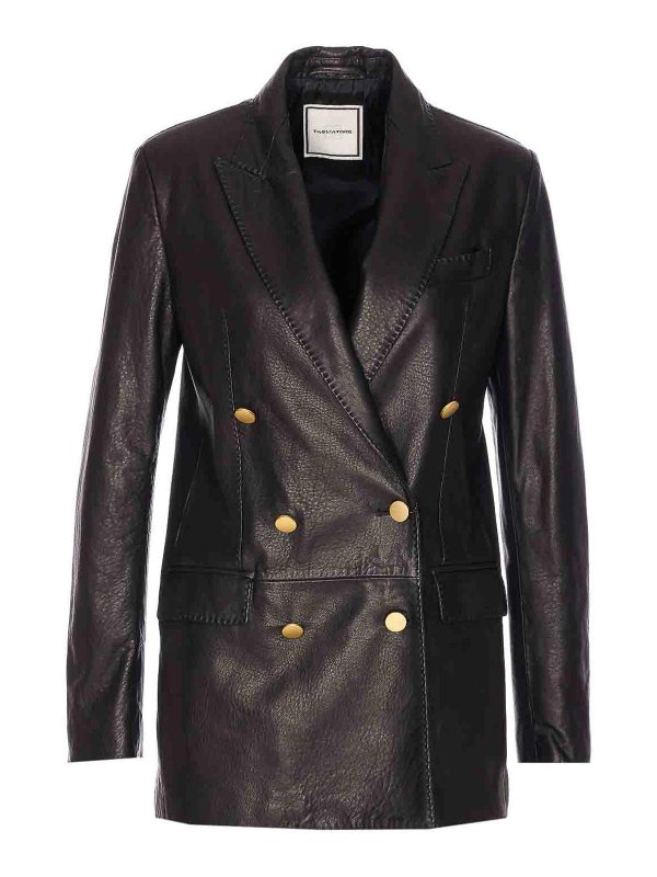 TAGLIATORE: Vestes en cuir - Blouson En Cuir - Noir