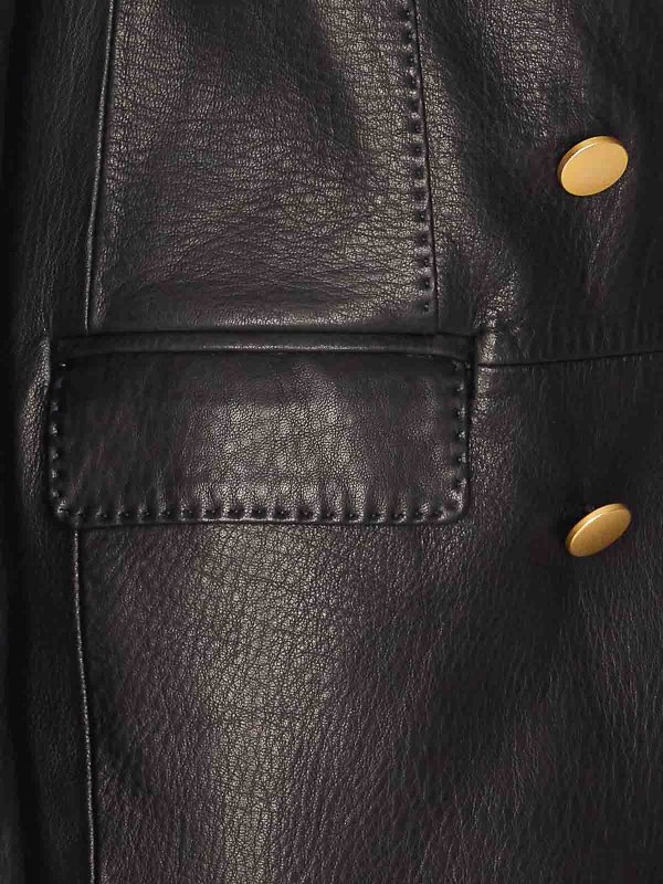 The Best Shops TAGLIATORE: Vestes en cuir - Blouson En Cuir - Noir