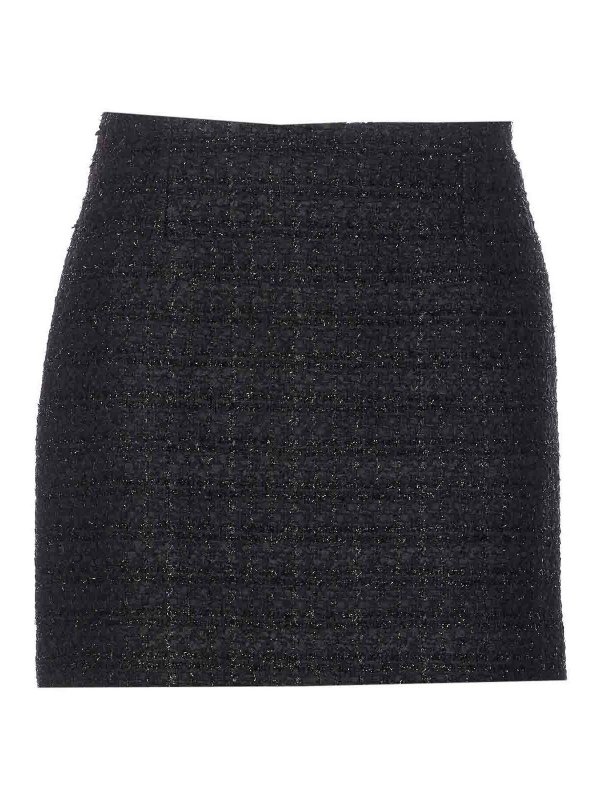 TAGLIATORE: mini skirts - Black Boucle Skirt