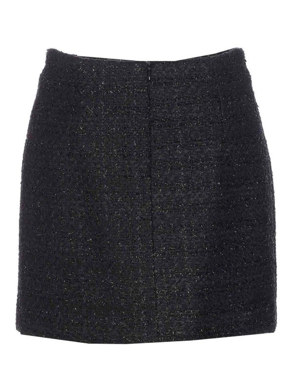 TAGLIATORE: mini skirts online - Black Boucle Skirt