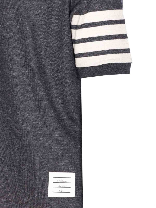 The Best Shops THOM BROWNE: t-shirts - Grey Polo T-Shirt
