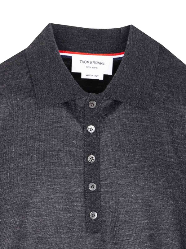 Grey Polo T-Shirt shop online: THOM BROWNE