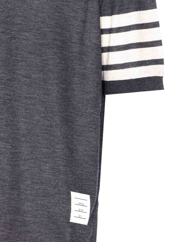 The Best Shops THOM BROWNE: maglia collo rotondo - Maglietta grigia