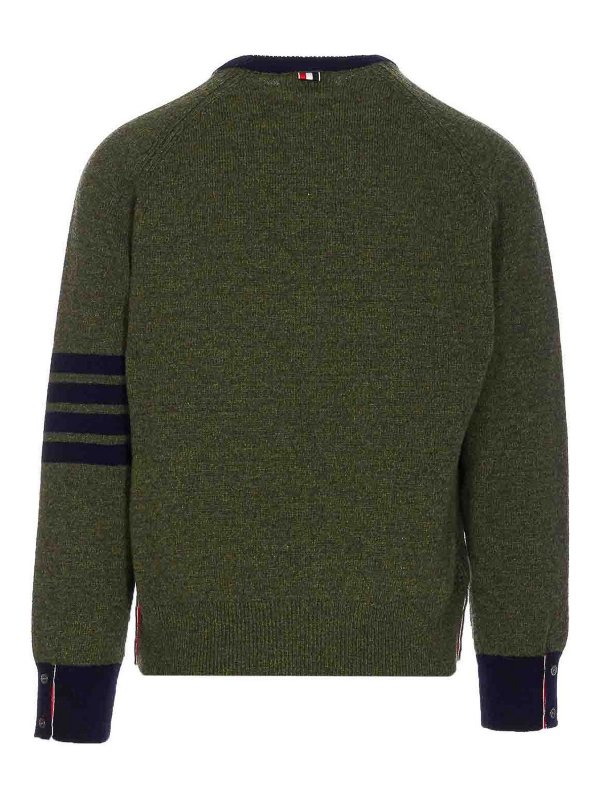 THOM BROWNE: Pull col rond online - Pull Col Rond - Vert