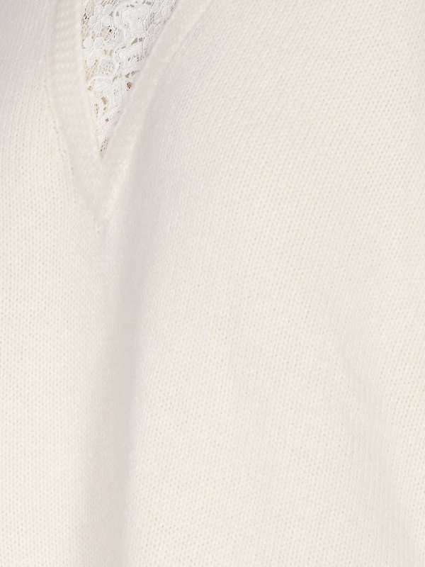 The Best Shops TWINSET: crew necks - Angora Blend Sweater With Lace