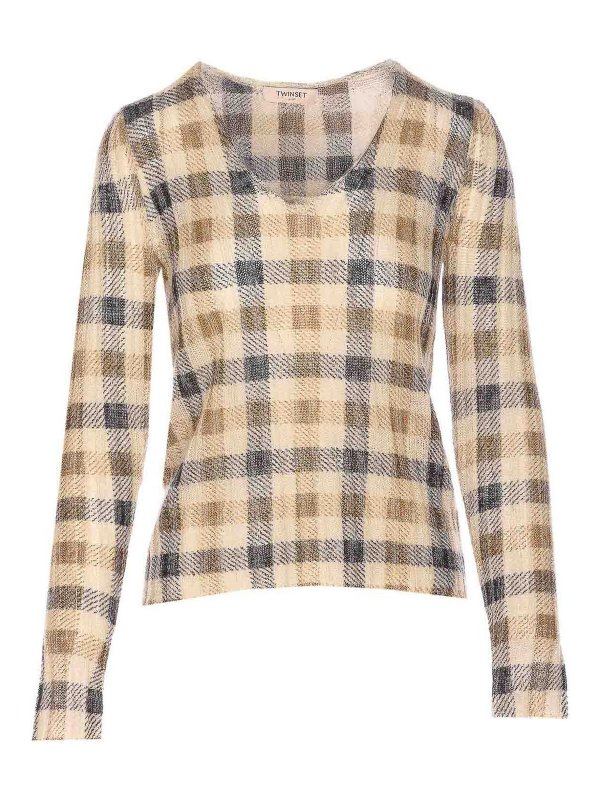 TWINSET: Pull col rond - Pull Col Rond - Marron