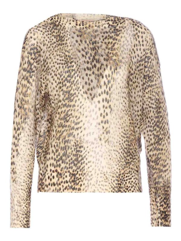 TWINSET: Suéteres con cuello pico - Suéter Cuello Redondo - Marrón