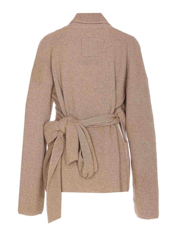 UMA WANG: cardigans online - Beige Wrap Cardigan