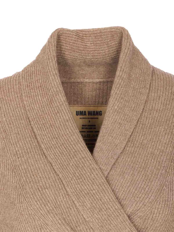Beige Wrap Cardigan shop online: UMA WANG