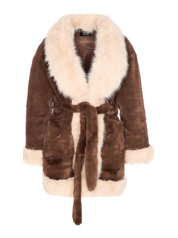 v°73: Pellicce e montoni - Giacca in pelliccia sintetica Penny marrone