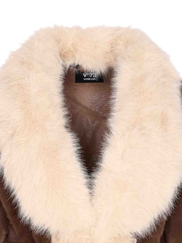 Giacca in pelliccia sintetica Penny marrone shop online: v°73